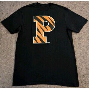 Princeton University Tigers Giant P Logo Ivy League Black T-Shirt Men's Large